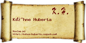 Kühne Huberta névjegykártya